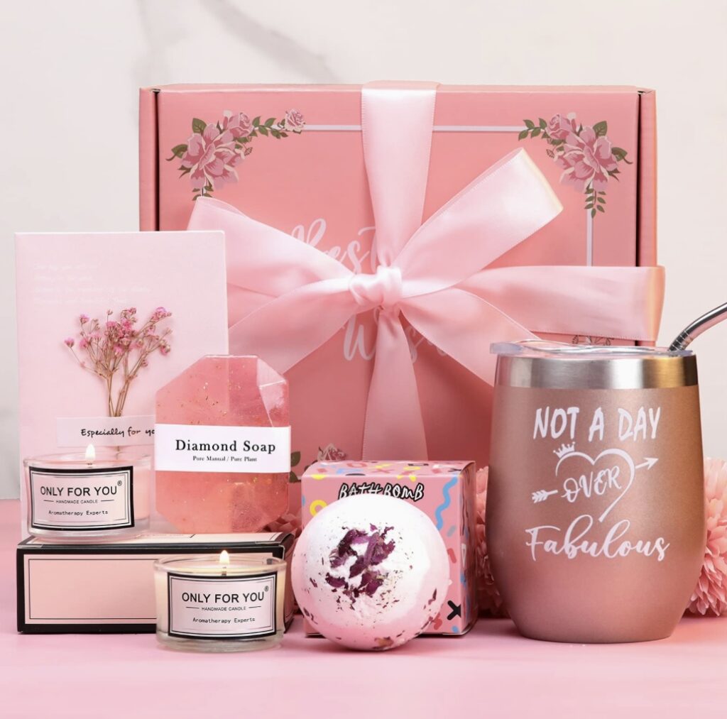 coffret cadeaux femme bougie et bain 